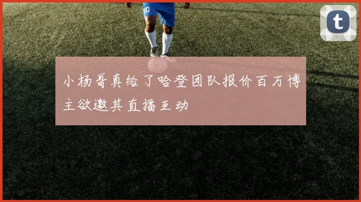 小杨哥真给了哈登团队报价百万博主欲邀其直播互动